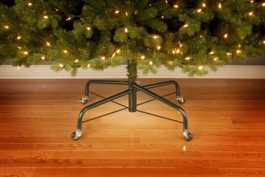 National Tree Company® 28" Folding Tree Stand With Rolling Wheels, 1.25" Pole
